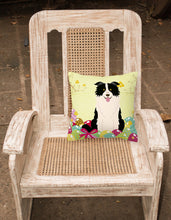 Load image into Gallery viewer, Easter Eggs Border Collie Black White Fabric Decorative Pillow BB6118PW1818