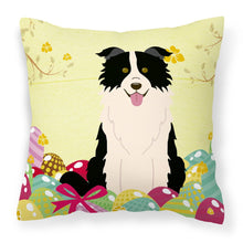 Load image into Gallery viewer, Easter Eggs Border Collie Black White Fabric Decorative Pillow BB6118PW1818