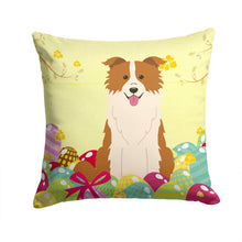 Load image into Gallery viewer, Easter Eggs Border Collie Red White Throw Pillow - 14x14 Decorative Pillow – Art for Your Home &amp; Patio BB6119PW1414