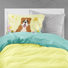 Load image into Gallery viewer, Easter Eggs English Bulldog Red White Fabric Standard Pillowcase – Artistic Decorative Front, White Back BB6120PILLOWCASE