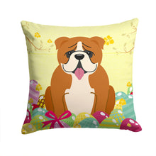 Load image into Gallery viewer, Easter Eggs English Bulldog Red White Throw Pillow - 14x14 Decorative Pillow – Art for Your Home &amp; Patio BB6120PW1414