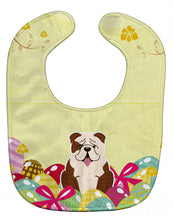Load image into Gallery viewer, Easter Eggs English Bulldog Brindle White Baby Bib BB6121BIB