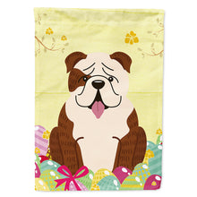Load image into Gallery viewer, Easter Eggs English Bulldog Brindle White Flag Canvas House Size BB6121CHF