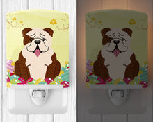 Load image into Gallery viewer, Easter Eggs English Bulldog Brindle White Ceramic Night Light BB6121CNL