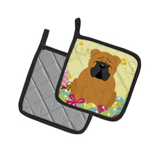 Load image into Gallery viewer, Easter Eggs English Bulldog Red Pot Holders - Set of 2 - Heat-Resistant Kitchen Essentials BB6122PTHD