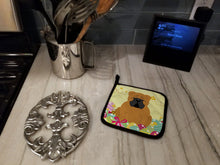 Load image into Gallery viewer, Easter Eggs English Bulldog Red Pot Holders - Set of 2 - Heat-Resistant Kitchen Essentials BB6122PTHD