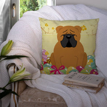 Load image into Gallery viewer, Easter Eggs English Bulldog Red Throw Pillow - 14x14 Decorative Pillow – Art for Your Home &amp; Patio BB6122PW1414
