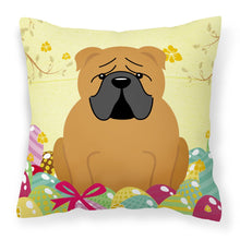 Load image into Gallery viewer, Easter Eggs English Bulldog Red Fabric Decorative Pillow BB6122PW1818