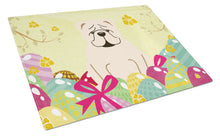 Load image into Gallery viewer, Easter Eggs English Bulldog White Glass Cutting Boards – Durable, Decorative Kitchen Art Large BB6123LCB