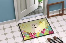 Load image into Gallery viewer, Easter Eggs English Bulldog White Doormat - 18x27 Decorative Floor Mat – Indoor/Outdoor Rug with Artistic Flair BB6123MAT