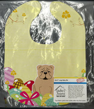 Load image into Gallery viewer, Easter Eggs English Bulldog Fawn Baby Bib BB6124BIB