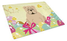 Load image into Gallery viewer, Easter Eggs English Bulldog Fawn Glass Cutting Boards – Durable, Decorative Kitchen Art Large BB6124LCB