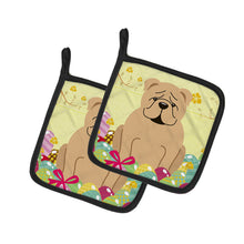 Load image into Gallery viewer, Easter Eggs English Bulldog Fawn Pot Holders - Set of 2 - Heat-Resistant Kitchen Essentials BB6124PTHD
