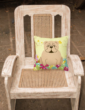 Load image into Gallery viewer, Easter Eggs English Bulldog Fawn Fabric Decorative Pillow BB6124PW1818