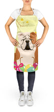 Load image into Gallery viewer, Easter Eggs English Bulldog Fawn White Apron – Artist-Designed Kitchen, BBQ &amp; Craft Apron BB6125APRON