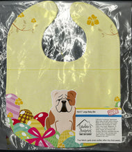 Load image into Gallery viewer, Easter Eggs English Bulldog Fawn White Baby Bib BB6125BIB