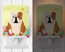 Load image into Gallery viewer, Easter Eggs English Bulldog Fawn White Ceramic Night Light BB6125CNL