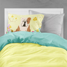 Load image into Gallery viewer, Easter Eggs English Bulldog Fawn White Fabric Standard Pillowcase – Artistic Decorative Front, White Back BB6125PILLOWCASE