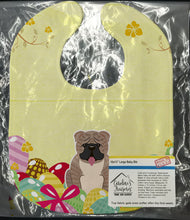 Load image into Gallery viewer, Easter Eggs English Bulldog Grey Brindle  Baby Bib BB6126BIB