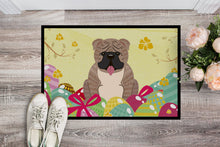 Load image into Gallery viewer, Easter Eggs English Bulldog Grey Brindle  Doormat - 24x36 Decorative Floor Mat – Indoor/Outdoor Rug with Artistic Flair BB6126JMAT