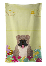 Load image into Gallery viewer, Easter Eggs English Bulldog Grey Brindle  Kitchen Towel – Artistic Dish Towel for Everyday Use BB6126KTWL