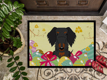 Load image into Gallery viewer, Easter Eggs Wire Haired Dachshund Black Tan Doormat - 18x27 Decorative Floor Mat – Indoor/Outdoor Rug with Artistic Flair BB6127MAT