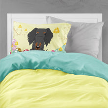 Load image into Gallery viewer, Easter Eggs Wire Haired Dachshund Black Tan Fabric Standard Pillowcase – Artistic Decorative Front, White Back BB6127PILLOWCASE