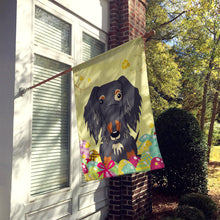 Load image into Gallery viewer, Easter Eggs Wire Haired Dachshund Dapple Flag Canvas House Size BB6128CHF