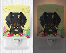 Load image into Gallery viewer, Easter Eggs Wire Haired Dachshund Dapple Ceramic Night Light BB6128CNL