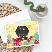 Load image into Gallery viewer, Easter Eggs Wire Haired Dachshund Dapple Greeting Cards -  Blank Note Cards – 8-Pack of Artist-Designed Cards with Envelopes