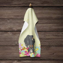 Load image into Gallery viewer, Easter Eggs Wire Haired Dachshund Dapple Kitchen Towel – Artistic Dish Towel for Everyday Use BB6128KTWL