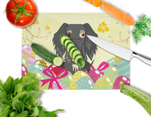 Load image into Gallery viewer, Easter Eggs Wire Haired Dachshund Dapple Glass Cutting Boards – Durable, Decorative Kitchen Art Large BB6128LCB