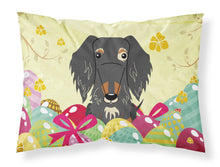 Load image into Gallery viewer, Easter Eggs Wire Haired Dachshund Dapple Fabric Standard Pillowcase – Artistic Decorative Front, White Back BB6128PILLOWCASE