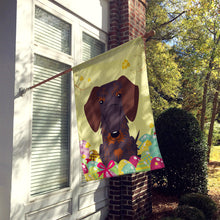 Load image into Gallery viewer, Easter Eggs Wire Haired Dachshund Chocolate Flag Canvas House Size BB6129CHF