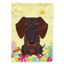 Load image into Gallery viewer, Easter Eggs Wire Haired Dachshund Chocolate Flag Canvas House Size BB6129CHF