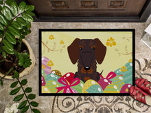 Load image into Gallery viewer, Easter Eggs Wire Haired Dachshund Chocolate Doormat - 24x36 Decorative Floor Mat – Indoor/Outdoor Rug with Artistic Flair BB6129JMAT