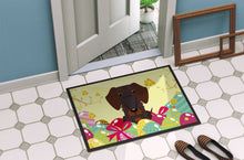 Load image into Gallery viewer, Easter Eggs Wire Haired Dachshund Chocolate Doormat - 24x36 Decorative Floor Mat – Indoor/Outdoor Rug with Artistic Flair BB6129JMAT