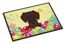 Load image into Gallery viewer, Easter Eggs Wire Haired Dachshund Chocolate Doormat - 24x36 Decorative Floor Mat – Indoor/Outdoor Rug with Artistic Flair BB6129JMAT
