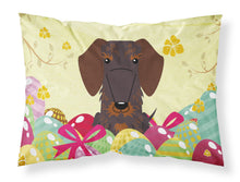 Load image into Gallery viewer, Easter Eggs Wire Haired Dachshund Chocolate Fabric Standard Pillowcase – Artistic Decorative Front, White Back BB6129PILLOWCASE