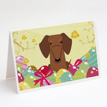 Load image into Gallery viewer, Easter Eggs Dachshund Red Brown Greeting Cards -  Blank Note Cards – 8-Pack of Artist-Designed Cards with Envelopes