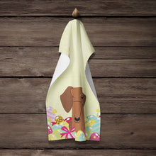 Load image into Gallery viewer, Easter Eggs Dachshund Red Brown Kitchen Towel – Artistic Dish Towel for Everyday Use BB6130KTWL
