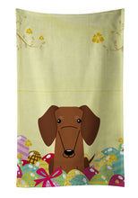 Load image into Gallery viewer, Easter Eggs Dachshund Red Brown Kitchen Towel – Artistic Dish Towel for Everyday Use BB6130KTWL