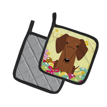 Load image into Gallery viewer, Easter Eggs Dachshund Red Brown Pot Holders - Set of 2 - Heat-Resistant Kitchen Essentials BB6130PTHD