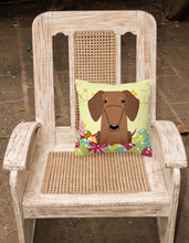 Load image into Gallery viewer, Easter Eggs Dachshund Red Brown Fabric Decorative Pillow BB6130PW1818