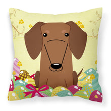 Load image into Gallery viewer, Easter Eggs Dachshund Red Brown Fabric Decorative Pillow BB6130PW1818