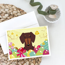 Load image into Gallery viewer, Easter Eggs Dachshund Chocolate Greeting Cards -  Blank Note Cards – 8-Pack of Artist-Designed Cards with Envelopes