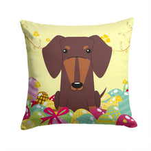 Load image into Gallery viewer, Easter Eggs Dachshund Chocolate Throw Pillow - 14x14 Decorative Pillow – Art for Your Home &amp; Patio BB6131PW1414