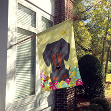 Load image into Gallery viewer, Easter Eggs Dachshund Black Tan Flag Canvas House Size BB6132CHF