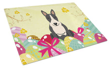 Load image into Gallery viewer, Easter Eggs Bull Terrier Black White Glass Cutting Boards – Durable, Decorative Kitchen Art Large BB6133LCB