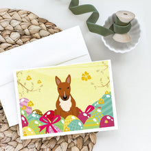 Load image into Gallery viewer, Easter Eggs Bull Terrier Red Greeting Cards -  Blank Note Cards – 8-Pack of Artist-Designed Cards with Envelopes